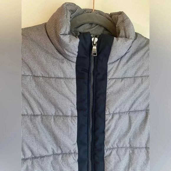 Banana Republic Puffer Vest Quilted Jacket Checkered Houndstooth Pattern Size S - Picture 3 of 7